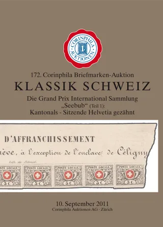 Titelseite: 172. Auktion – KLASSIK SCHWEIZ GRAND PRIX INTERNATIONAL SAMMLUNG "SEEBUB" (Teil 1)