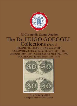 Titelseite: 178. Auktion – Brasilien, Kolumbien, Ecuador - Die Dr. Hugo Goeggel-Sammlungen (Teil 1)