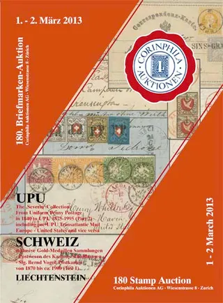 Titelseite: 180. Auktion – UPU, Schweiz, Liechtenstein