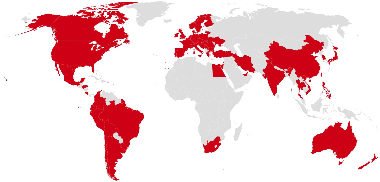 Weltkarte der Käuferländer, November 2023