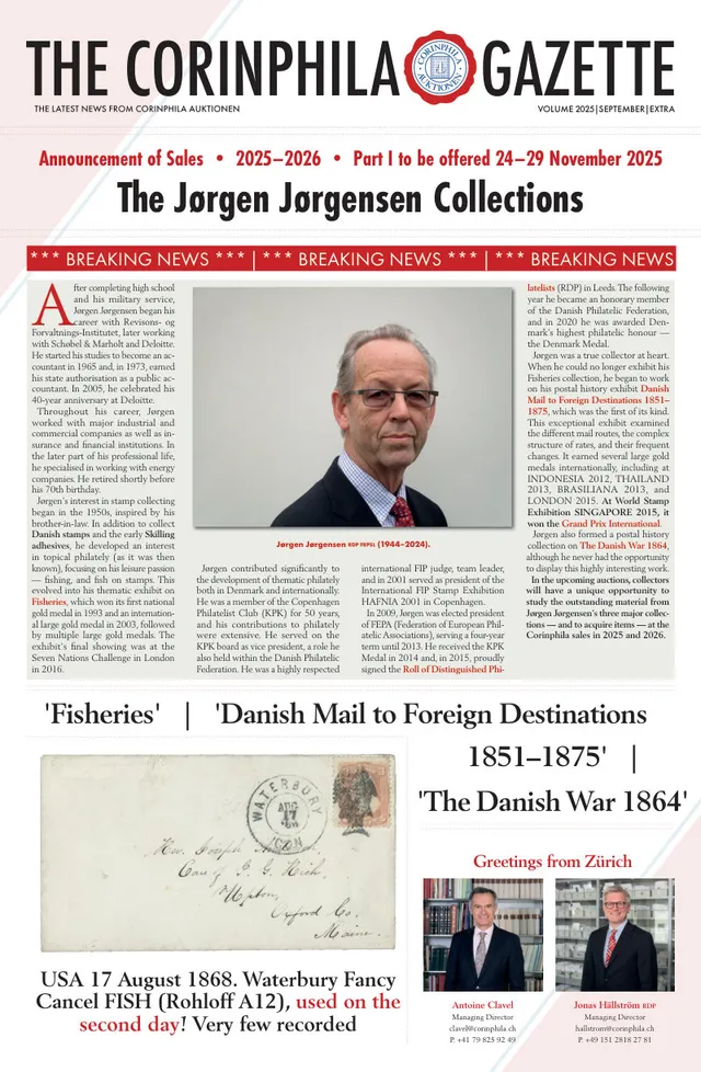 Titelseite: Corinphila Gazette, September 2025